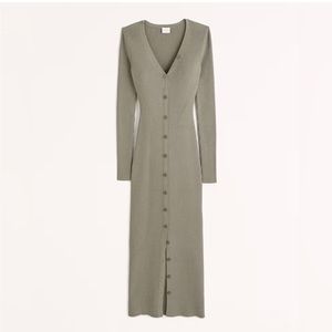 Abercrombie ribbed knit olive green dress